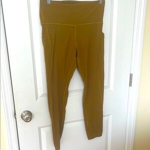 Women's mustard yellow Brown High-Waisted Lululemon leggings